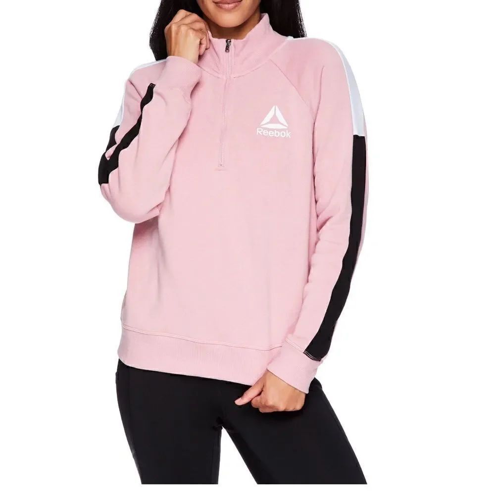 Reebok Turtleneck Half Zip Fleece Sweatshirt